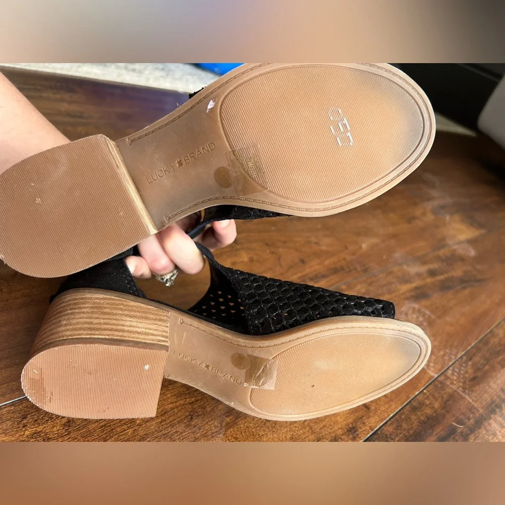 Womens Lucky Brand BLACK Nacria Bootie Sandals Open Toe Size 7M - Picture 9 of 11